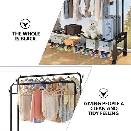 Heavy-Duty Double-Layer Clothes Rack